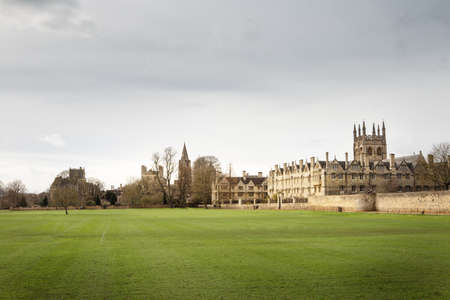playing field outside christ church in oxford englandのeditorial素材