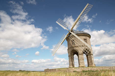 landscape image of Chesterton Windmill with a unusual stone tower windmill with an arched base in Warwickshire englandのeditorial素材