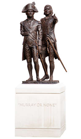 cut out on white of sculpture of Admirals Nelson and Murray in Chichester by local artist Vincent Grayのeditorial素材