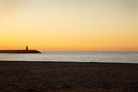 sunrise over the sea in benalmadenaの写真素材