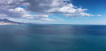 panoramic aerial view of the costline of  spainの写真素材