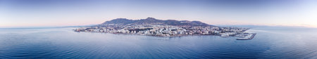 panoramic aerial view of the costline of benalmadena in spainの写真素材