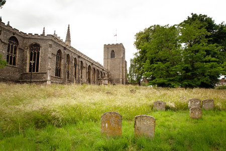 St Mary's Church in Bury St Edmunds is one of the largest parish churches in England. It was part of the abbey complex and originally was one of three large churches in the town.の写真素材
