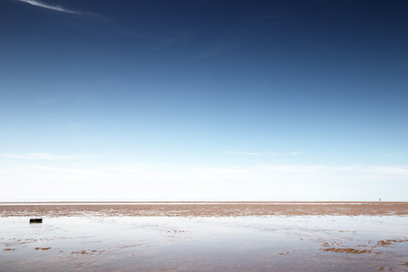 seascape along the seaside town of Hunstanton in Norfolk, Englandの写真素材