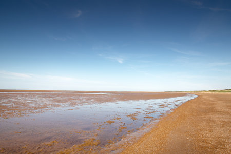 seascape along the seaside town of Hunstanton in Norfolk, Englandの写真素材