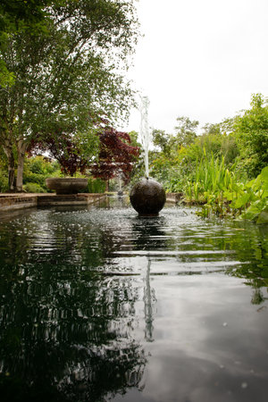 water fountain in bury st edmunds park uk englandの写真素材
