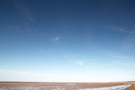 seascape along the seaside town of Hunstanton in Norfolk, Englandの写真素材