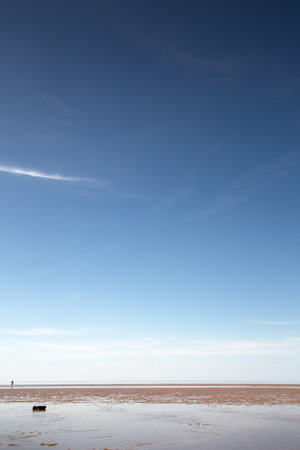 seascape along the seaside town of Hunstanton in Norfolk, Englandの写真素材