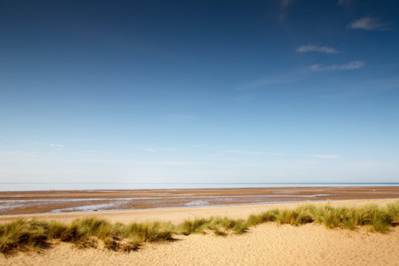 seascape along the seaside town of Hunstanton in Norfolk, Englandの写真素材