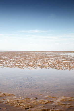 seascape along the seaside town of Hunstanton in Norfolk, Englandの写真素材