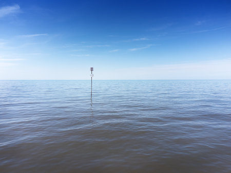Seascape in Hunstanton looking west across the open seaの写真素材