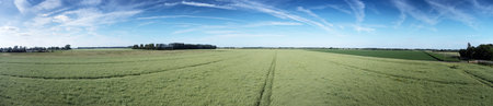 Panoramic UK Bird eye view of english countryside in Norfolkの写真素材