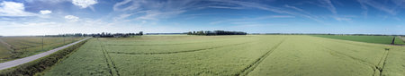 Panoramic UK Bird eye view of english countryside in Norfolkの写真素材