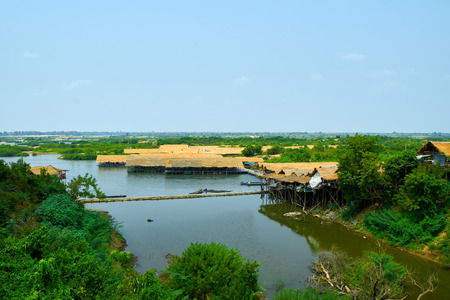 Next to Mekong River at the Mekong Discovery Trail in Kratie, Cambodiaの写真素材