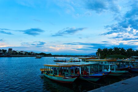 Hoi An Vietnam 19.06.19: View over River in Hoi an, with colourful lanterns.のeditorial素材