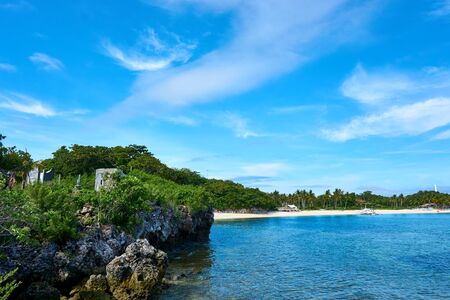 Malapascua, Philippines, 2019. July. 15 : Boat at beautiful beach in Malapascua. Philippinesのeditorial素材