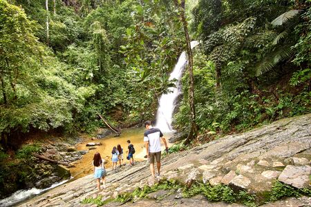 Durian Perangin Waterfall in Langawi island, Malaysia.のeditorial素材