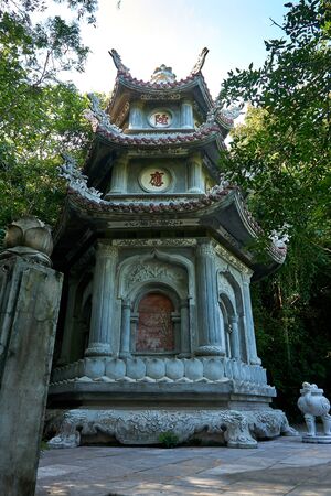 DA NANG, VIETNAM - NOVEMBER 22, 2019: Pagoda at Marble mountains temple, Da Nang Vietnamのeditorial素材