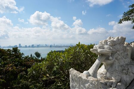 DA NANG, VIETNAM - NOVEMBER 20, 2019: Amazing view over Da nang City from Linh Ung Pagoda in Son Tra Mountainの写真素材