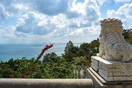 DA NANG, VIETNAM - NOVEMBER 20, 2019: Amazing view over Da nang City from Linh Ung Pagoda in Son Tra Mountainの写真素材