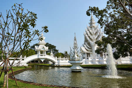 Chiang Rai, Thailand - February.10.2020: White Temple Rong Khun temple, Chiang Rai province northern Thailandのeditorial素材