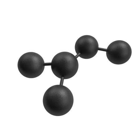 3Drendering abstract black texture molecule or atom for Science or medical white backgroundの写真素材