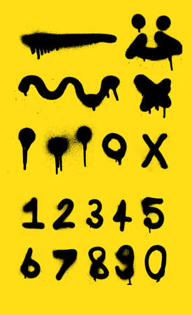 spray paint vecter for design and number spray paint background designのイラスト素材