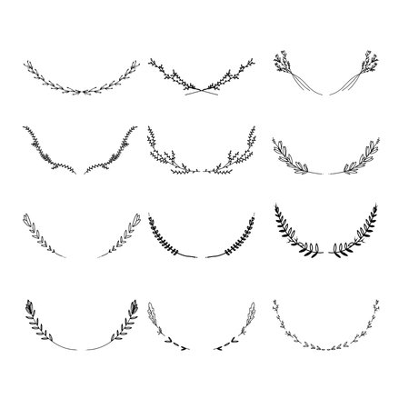 Hand drawn laurel wreath vector illustration.のイラスト素材