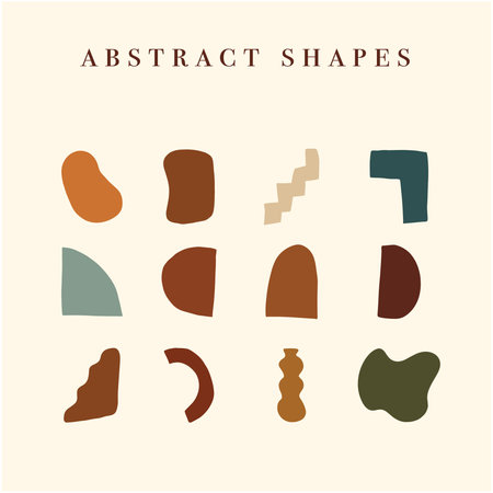 Abstract shapes boho styleのイラスト素材