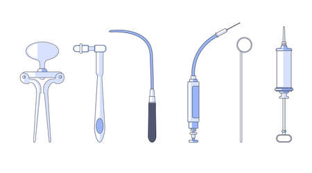 Dentistry medical equipment flat design  vector illustrationsのイラスト素材