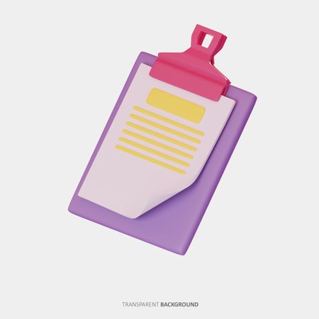 Clipboard 3d icon rendering illustrationの写真素材