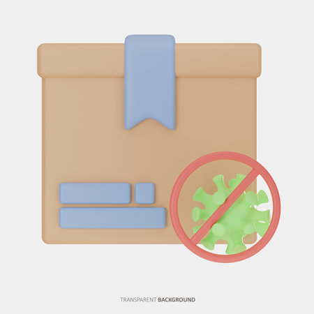 Sterile delivery package cardboard box 3D iconの写真素材
