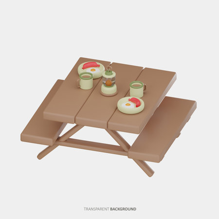 Camping Table 3D Iconの写真素材