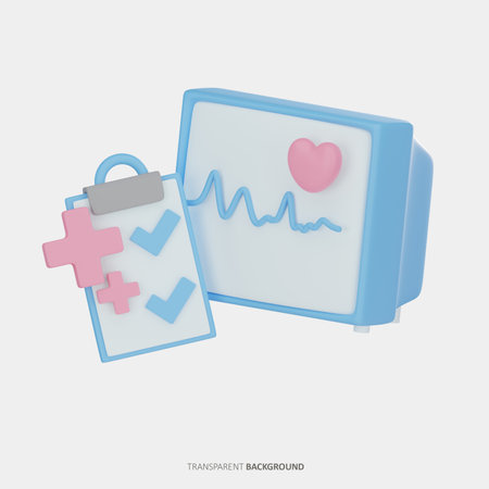 Ecg Monitor And Medical Report 3D illustrationの写真素材