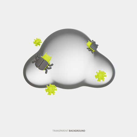 Cloud Virus 3D Illustrationの写真素材