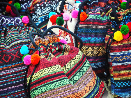 Colorful Ethnic Tribal Bagsの写真素材