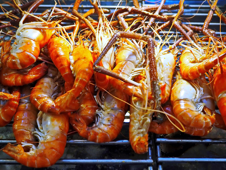 Grilled Shrimps at the Street Marketの写真素材