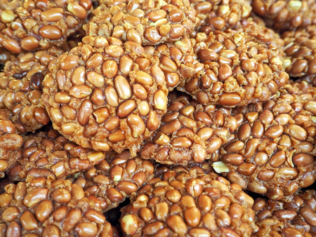 Closeup of Crispy Bite - Peanut Cookiesの写真素材