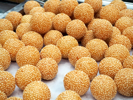 Deep Fried Sweet Potato Balls - Popular Street Food in Thailandの写真素材