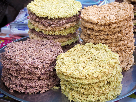Delicious Organic Rice Crackersの写真素材