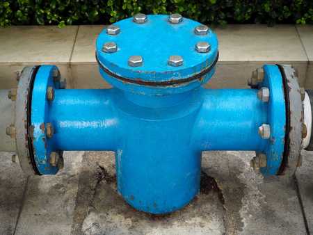 Old Vintage Blue Fire Hydrant on the Footpath