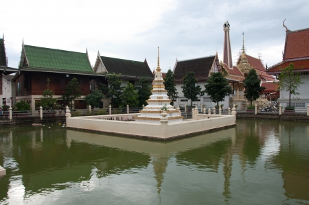 Pagoda in the pondの写真素材