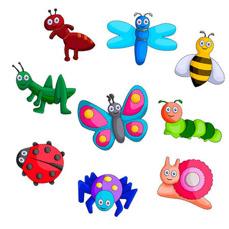 Bug Cartoon Vector Set.のイラスト素材