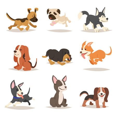 Cute Dog Cartoon Designのイラスト素材