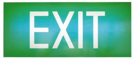 A green illuminated emergency exit signの写真素材