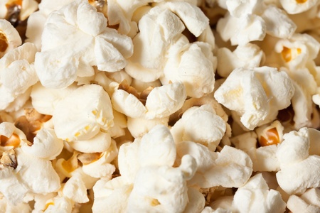 Close-up shot of delicious freshly popped popcornの写真素材