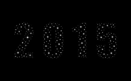 Shimmering bright stars happy new year 2015.  New year 2015 illustration.のイラスト素材