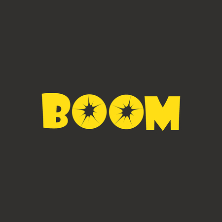 Modern bomb boom explosion logo type design vectorのイラスト素材