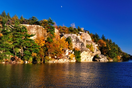 Rock formations at Lake Minnewaska.の写真素材
