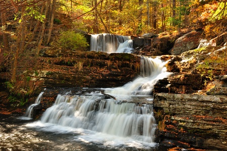 Upper falls at Delaware Water Gapの写真素材